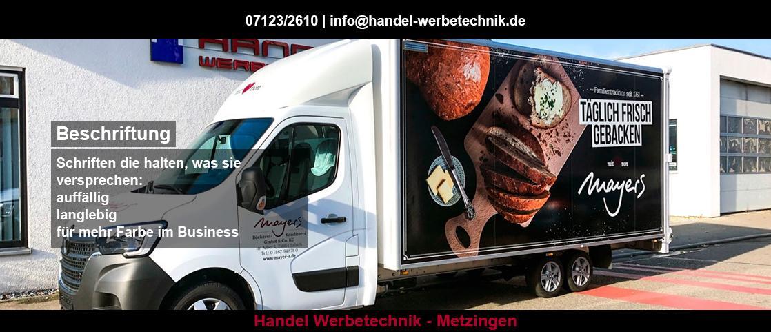 Werbetechnik Obersontheim - Handel: Textildruck, Firmenschilder, Sprinter folieren, Außenwerbung, Display Messe